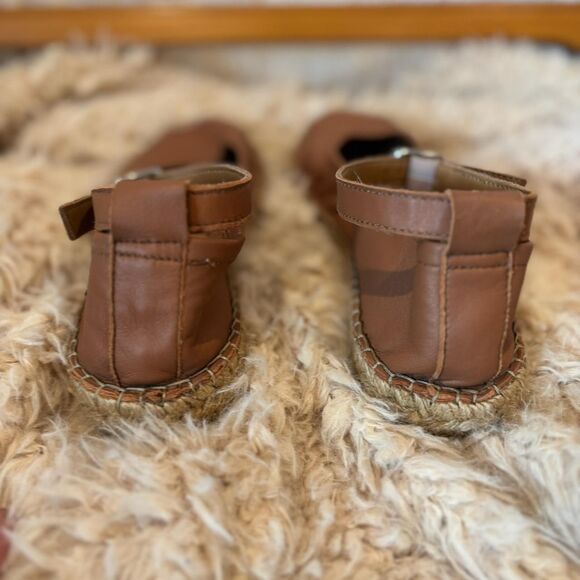 Free People Women's Espadrilles Brown Leather w/ Tan Woven Sole Size 7 - Picture 4 of 6